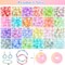 Round Glass Beads for Jewelry Making, 24 Color 8mm Glass Crystal Beads Friendship Bracelets Making Kit for DIY Earrings Necklaces Rings